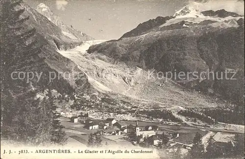 Argentiere Haute Savoie Glacier et Aiguille du Chardonnet Gletscher Kat. Chamonix Mont Blanc