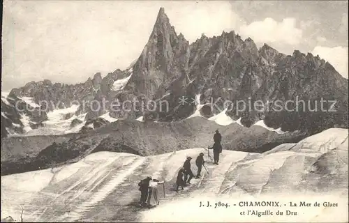 Chamonix Mer de Glace Aiguille du Dru Eismeer Gletscher Kat. Chamonix Mont Blanc