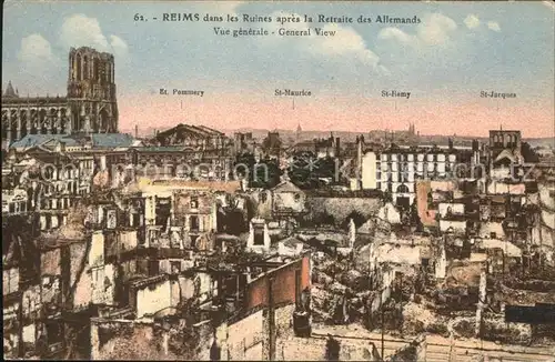 Reims Champagne Ardenne dans les Ruines de la Grande Guerre 1. Weltkrieg Kat. Reims