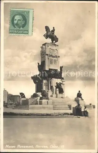 Havana Habana Maceo Monument Denkmal Kat. Havana