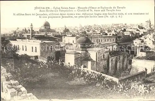 Jerusalem Yerushalayim Anna Kirche mit Tempelplatz Kat. Israel