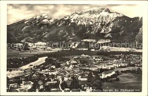 Bad Reichenhall Panorama Blick von der Stadtkanzel mit Hochstaufen Chiemgauer Alpen Kat. Bad Reichenhall