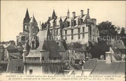 Loches Indre et Loire Chateau royal et tour Agnes Sorel Schloss Kat. Loches