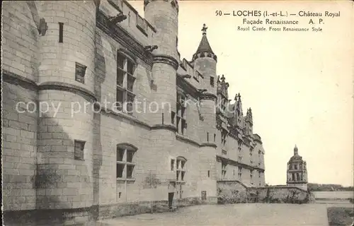 Loches Indre et Loire Chateau Royal Facade Renaissance Schloss Kat. Loches