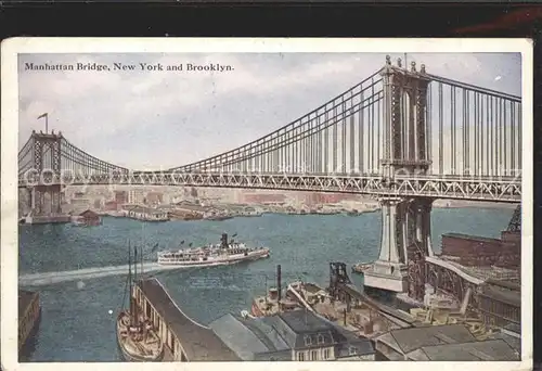 New York City Manhattan Bridge East River Brooklyn / New York /