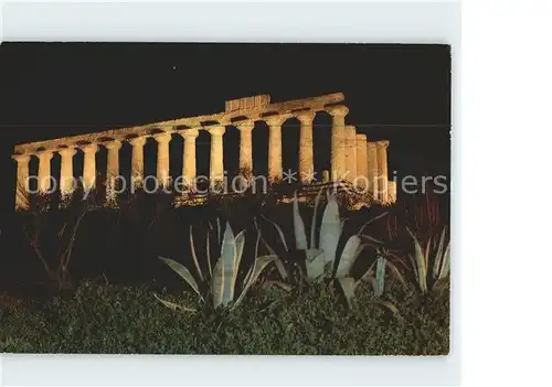 Agrigento Temple of Juno at night Tempel Antike Kat. Agrigento