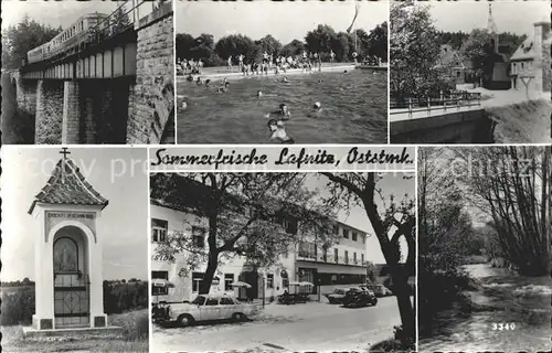 Lafnitz Eisenbahnbruecke Schwimmbad Bildstock Gasthof Bachlauf Kat. Lafnitz