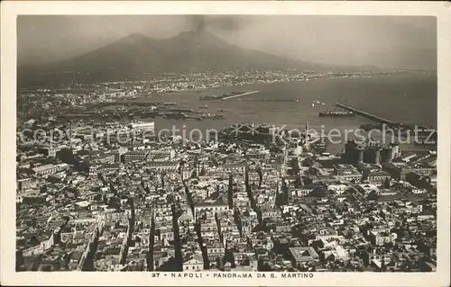 Napoli Neapel Panorama da San Martino veduta aerea Kat. Napoli