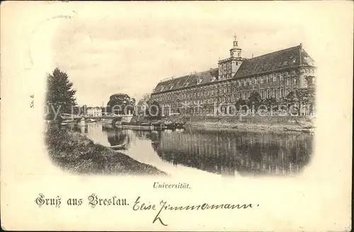 Breslau Niederschlesien Universitaet Partie am Fluss Kat. Wroclaw