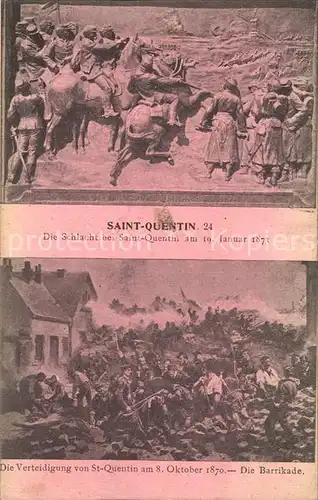 Saint Quentin Schlacht Januar 1871 Barrikade Verteidigung der Stadt 1870 Kat. Saint Quentin
