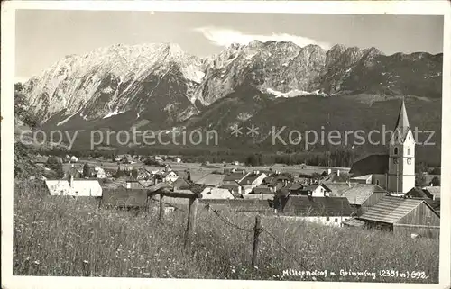 Bad Mitterndorf Ortsansicht mit Kirche Grimming Dachsteingebirge Kat. Bad Mitterndorf Salzkammergut