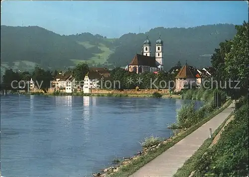 Saeckingen Rhein Rheinpromenade Historische Rheinbruecke Muenster Pulverturm Kat. Bad Saeckingen