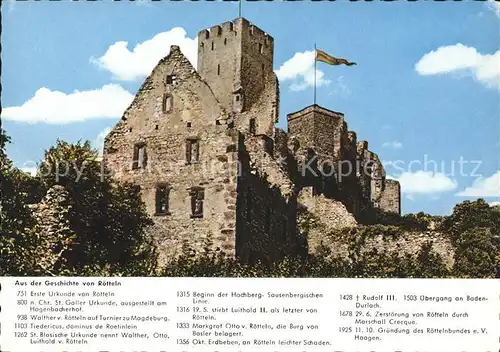 Loerrach Schloss Roetteln Geschichte  Kat. Loerrach