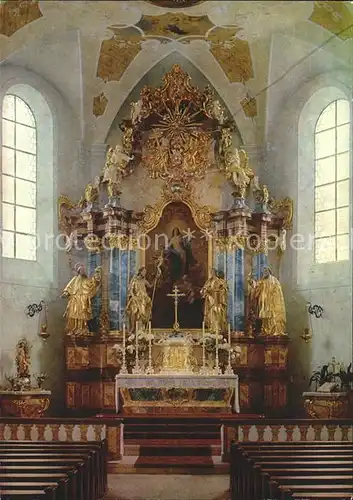 St Maergen Wallfahrtskirche Hochaltar Figurenschmuck Matthias Faller  Kat. St. Maergen