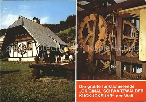 Schonach Schwarzwald Groesste Kuckucksur der Welt Holzraederwerk Kat. Schonach im Schwarzwald