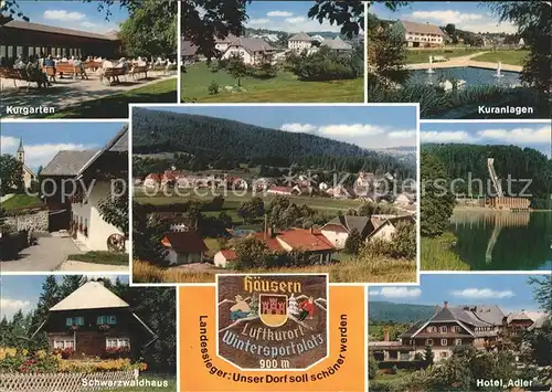 Haeusern Schwarzwald Kurgarten Hotel Adler Schwarzwaldhaus Kat. Haeusern