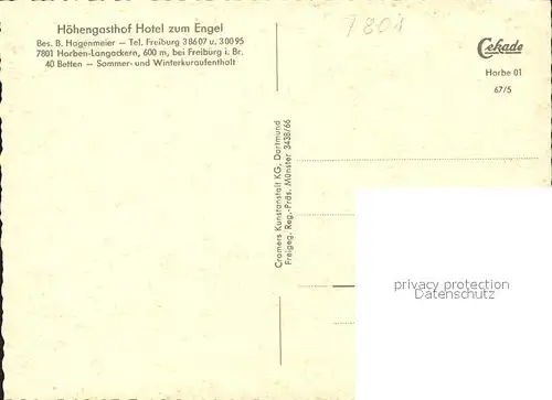 Langackern Hoehengasthof Hotel zum Engel Kat. Horben