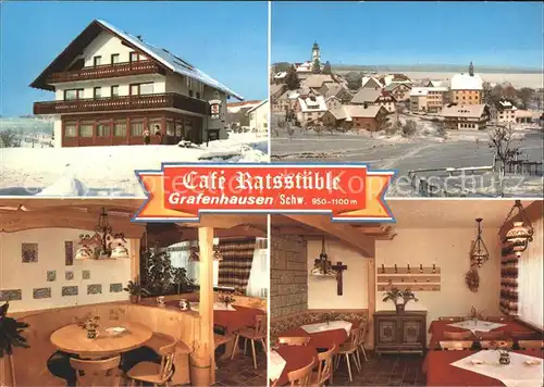 Grafenhausen Schwarzwald Cafe Pension Ratsstueble  Kat. Grafenhausen