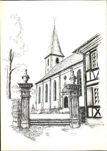 Zell Harmersbach Katholische Kirche Zeichnung Boris Onipenko Kat. Zell am Harmersbach