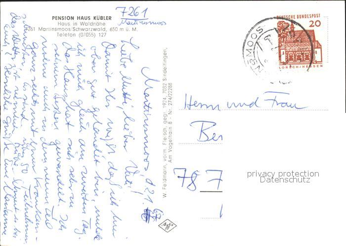 Martinsmoos Pension Haus Kuebler Kat Neubulach Nr Ka63912