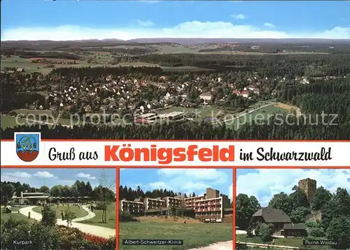 Koenigsfeld Schwarzwald Albert Schweitzer Klinik Kurpark Ruine Waldau Kat. Koenigsfeld im Schwarzwald