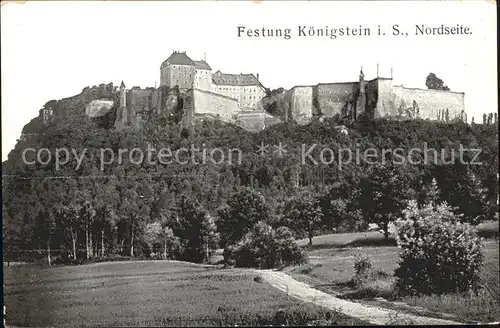 Koenigstein Saechsische Schweiz Nordseite Kat. Koenigstein Saechsische Schweiz