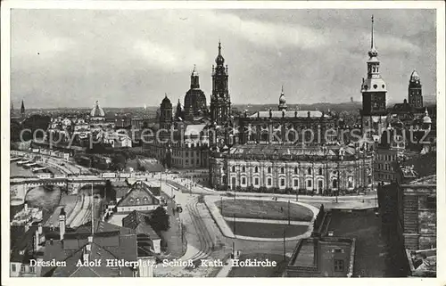 Dresden A.H.Platz Schloss Katholische Hofkirche Kat. Dresden Elbe