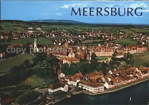 Meersburg Bodensee Fliegeraufnahme Teilansicht Segelboot Kat. Meersburg
