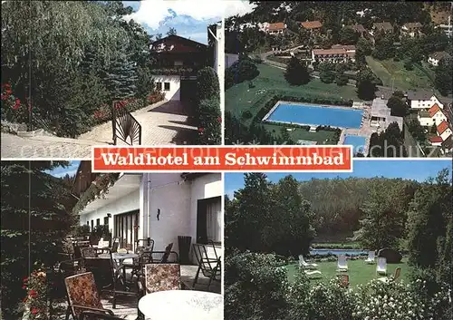 Holzhausen Huenstein Waldhotel am Schwimmbad Kat. Dautphetal