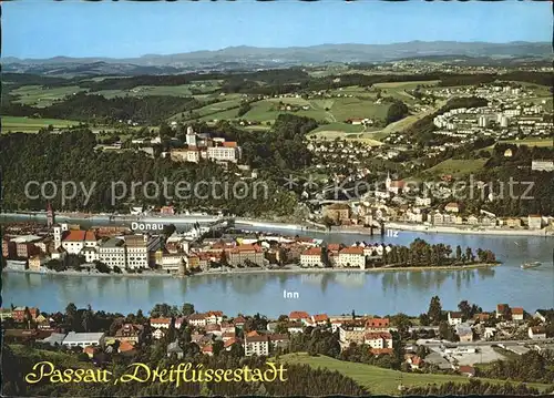 Passau Fliegeraufnahme Inn Ilz Donau Kat. Passau