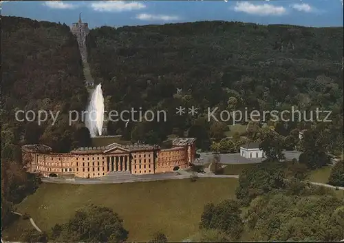 Wilhelmshoehe Kassel Fliegeraufnahme Herhules Schloss gr. Fontaene Kat. Kassel