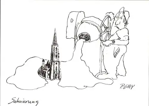 Freiburg Breisgau Kuenstlerkarte P. Gay Sahnierung Muenster Kat. Freiburg im Breisgau