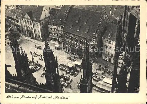 Freiburg Breisgau Blick v. Muenster Markt Kaufhaus  Kat. Freiburg im Breisgau