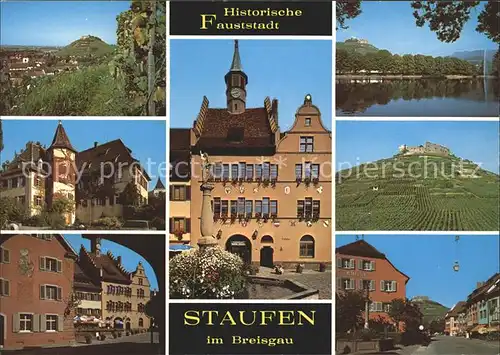 Staufen Breisgau Brunnen Burgruine See Trauben Kat. Staufen im Breisgau