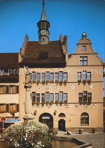 Staufen Breisgau hist. Rathaus Brunnen Kat. Staufen im Breisgau