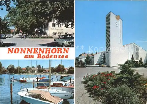 Nonnenhorn Hafen Kirche Segelboot Kat. Nonnenhorn