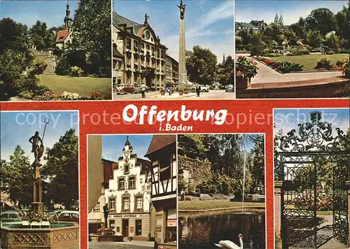 Offenburg Brunnen Schanenteich Teilansichten Kat. Offenburg