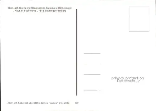 Buggingen Rom. got. Kirche Renaissance Fresken Barockorgel Kat. Buggingen