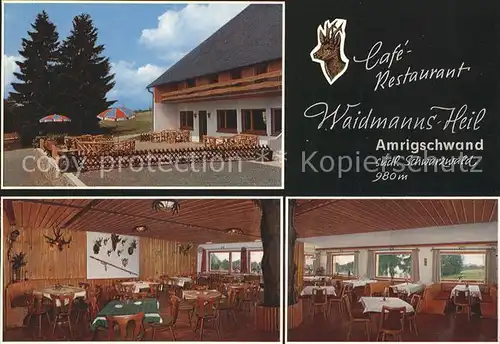 Amrigschwand Cafe Restaurant Waidmanns Heil Kat. Hoechenschwand