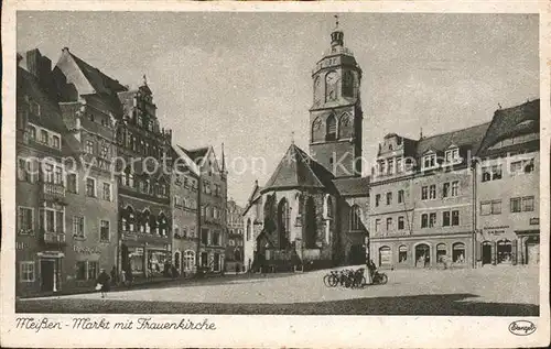 Meissen Elbe Sachsen Markt Frauenkirche Kat. Meissen