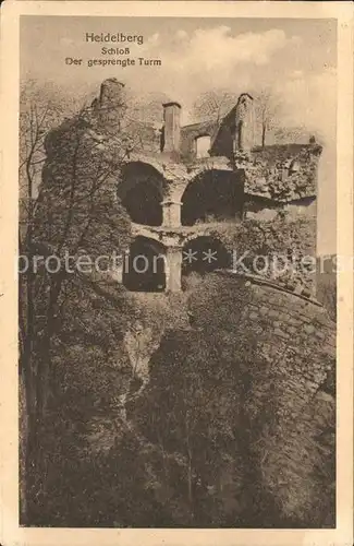 Heidelberg Neckar Schloss Gesprengter Turm Kat. Heidelberg