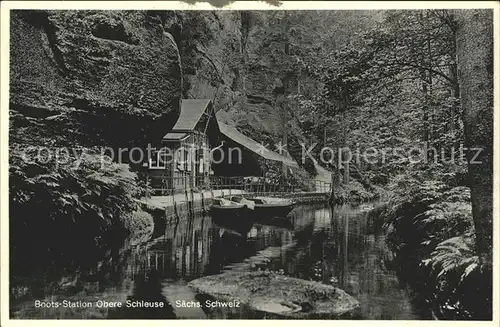 Hinterhermsdorf Boots Station Obere Schleuse Kat. Sebnitz