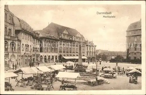 Darmstadt Marktplatz Bahnpost Kat. Darmstadt