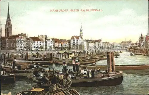 Hamburg Hafen am Baumwall Kat. Hamburg