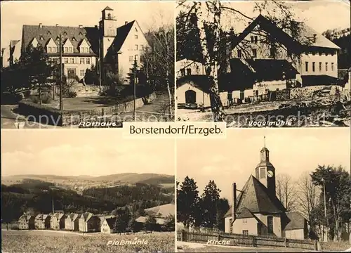 Borstendorf Rathaus Vogelmuehle Flossmuehle Kirche Kat. Borstendorf