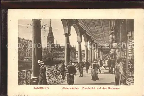 Hamburg Alsterarkaden Rathaus Kat. Hamburg