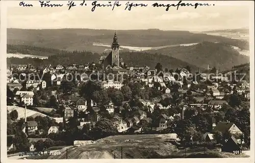 Schneeberg Erzgebirge Totalansicht Kat. Schneeberg