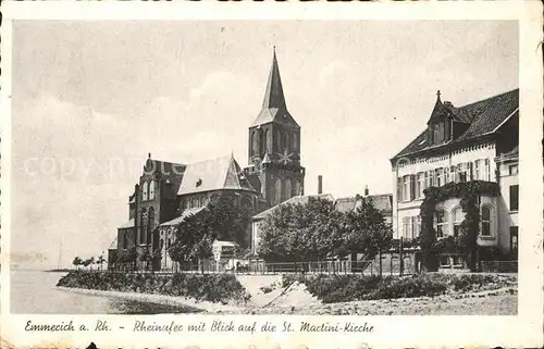 Emmerich Rhein Rheinufer mit St Martini Kirche Kat. Emmerich am Rhein