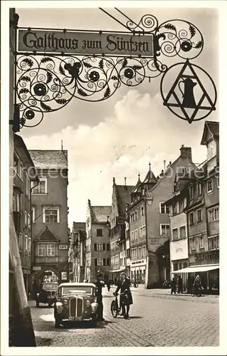 Lindau Bodensee Blick in die Hauptstrasse Wirtshausschild Kat. Lindau (Bodensee)