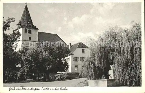 Ellmendingen Partie an der Kirche Kat. Keltern